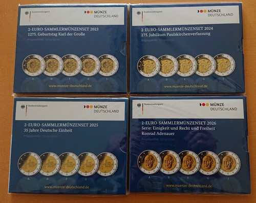Konvolut 5x2 euro - -,