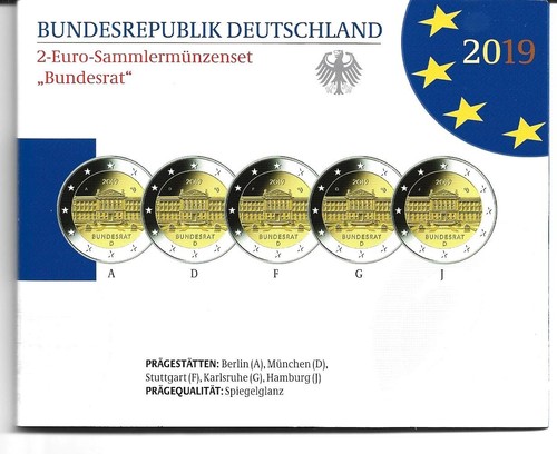 5x2 euro gedenkmünzenset - 5x2,