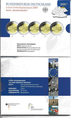 5x2 euro gedenkmünzenset - euro,