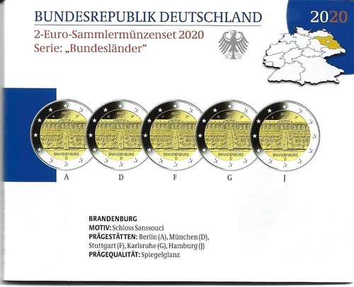5x2 euro gedenkmünzenset - 5x2,