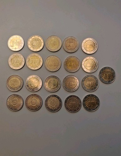 21x euro gedenkmünzen - 21x,