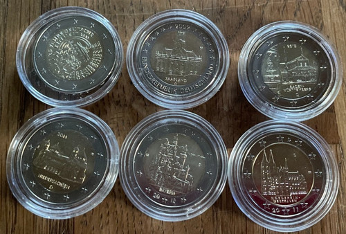6er set euro gedenkmünzen - 2,